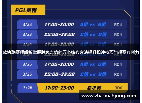 欧协联赛程解析掌握胜负走势的五个核心方法提升投注技巧与观赛判断力